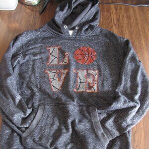 Black and Silver, LOVE Basketball Hoodie